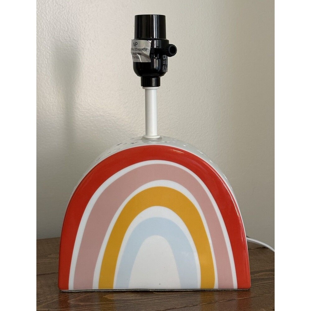 Target Rainbow Multicolor Kids Table Lamp Base NO SHADE Star Cutouts on Base EUC